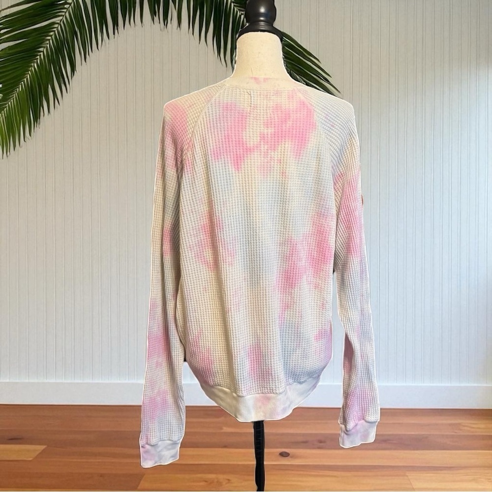 Electric & Rose Time To Live Waffle Knit Tie Dye Pullover - M View 3